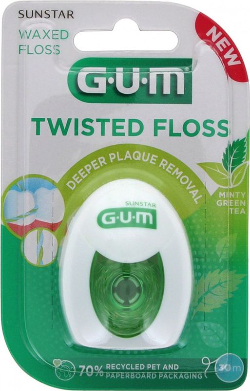 GUM - Twisted Floss - Flosdraad - Minty Green Tea - 30 Meter