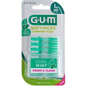 1+1 gratis: GUM Soft-Picks Comfort Flex Mint Large 40 stuks