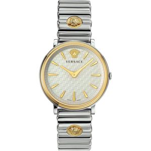 Versace, Accessoires, Dames, Veelkleurig, ONE Size, V Circle Dameshorloge Bicolor