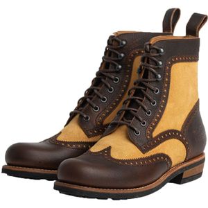 ROKKER Frisco Brogue Boot Ltd. Bruin Beige - Laars - Leer