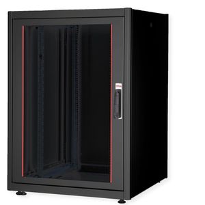 ROLINE 19-inch netwerkkast Basic 22 U, 800x800 BxD Glazen deur zwart