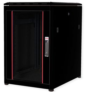 ROLINE 19-inch netwerkkast Pro 16 U, 600x800 BxD Glazen deur zwart
