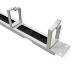 ROLINE - 19 inch Rangeerpaneel - 1 U - Kabeldoorvoer - Grijs - Borstelstrook 44x60mm