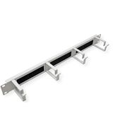 ROLINE - 19 inch Rangeerpaneel - 1 U - Kabeldoorvoer - Grijs - Borstelstrook 44x60mm