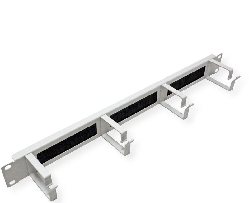 ROLINE - 19 inch Rangeerpaneel - 1 U - Kabeldoorvoer - Grijs - Borstelstrook 44x60mm