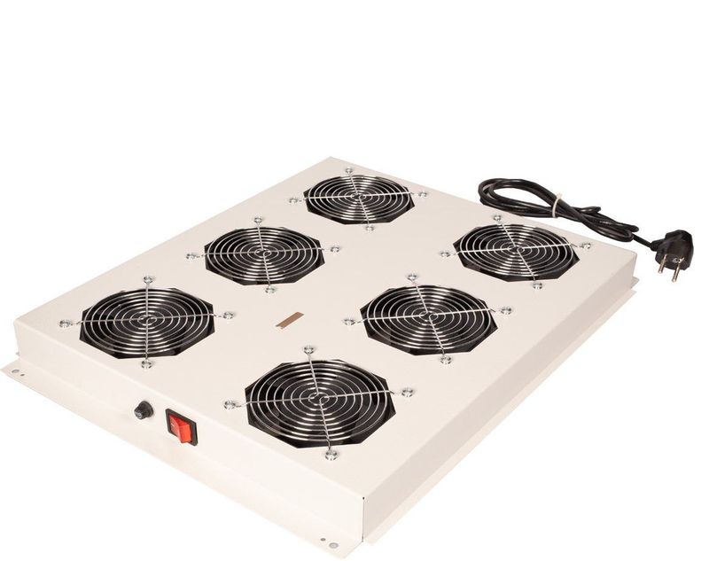 Roline - 19-inch Dakventilatorunit - Grijs - 6 Ventilatoren - ON/OFF