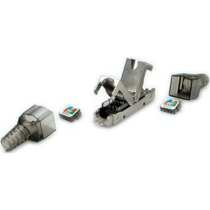 Verbindingsadapter (STP) voor CAT6a netwerkkabel / metaal