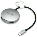ROLINE - 4-poorts USB 3.2 Gen 1 Hub - Grijs - Aluminium