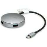 ROLINE - 4-poorts USB 3.2 Gen 1 Hub - Grijs - Aluminium
