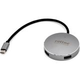 ROLINE - 4-poorts USB 3.2 Gen 1 Hub - Grijs - Aluminium