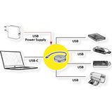 ROLINE - 4-poorts USB 3.2 Gen 1 Hub - Grijs - Aluminium