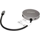 ROLINE - 4-poorts USB 3.2 Gen 1 Hub - Grijs - Aluminium