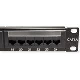 Premium - CAT6a Gigabit - Patch Panel - 19'' - 1U - 24 Poorten - Niet Afgeschermd - Zwart