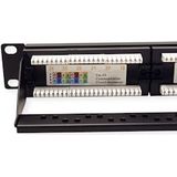 Premium - CAT6a Gigabit - Patch Panel - 19'' - 1U - 24 Poorten - Niet Afgeschermd - Zwart