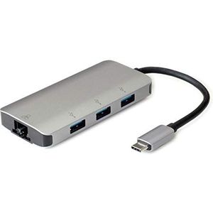 ROLINE USB Type C naar Gigabit Ethernet Converter + Hub 3x - zilver 12.02.1108