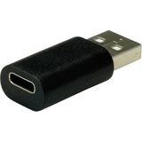Value - USB A naar USB C Adapter - Zwart - USB 2.0