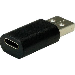 Value - USB A naar USB C Adapter - Zwart - USB 2.0