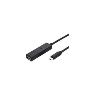 VALUE USB 2.0 Verleng kabel met actieve Repeater, A - C, zwart, 10 m