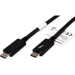 ROLINE Thunderbolt™ 3 kabel, 20G, 5A, M/M, zwart, 1 m - zwart 11.02.9041