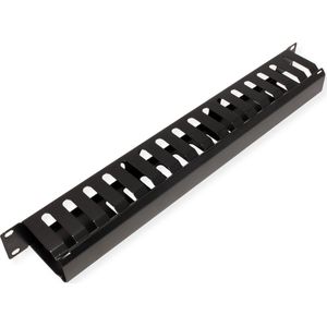 VALUE 19"" Frontplaat 1 HE met rangeerkanaal 40 x 60 mm, zwart