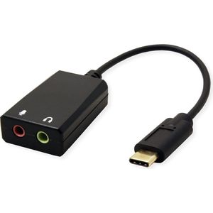 VALUE USB type C - 2x 3,5mm Audio Adapter, Male/Female, 0,13 m