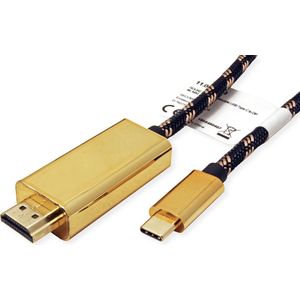 ROLINE Adapter AV Kabel adaptera GOLD USB type C - HDMI, M/M, 1 m
