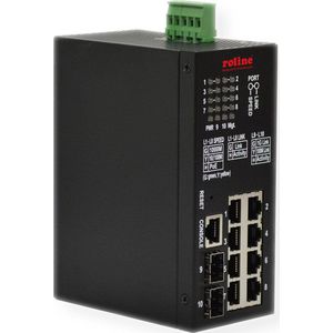 Roline - Industriële Gigabit Ethernet Schakelaar - Zwart - 10 Poorten