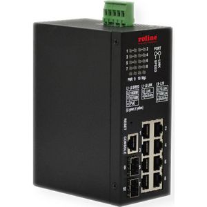 ROLINE Industriële Gigabit Switch, 10 poorten, PoE+, Smart Managed