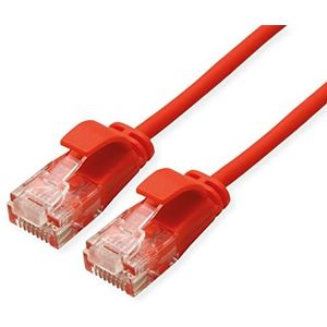 ROLINE UTP DataCenter Patchkabel Kat.6A (Class EA), LSOH, slim, rot, 0,15 m