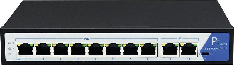 VALUE PoE+ Gigabit Ethernet Switch - 8+2 Poorten