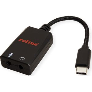 ROLINE Adapter USB Type C - 2x 3.5mm Audio - 0,13 m