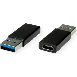 Value - USB A naar USB C Adapter - Zwart - USB 3.0