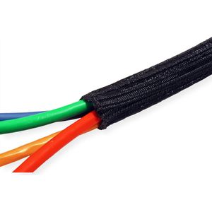 ROLINE PVC weefselslang voor kabelgeleiding, zelfsluitend, zwart, 2,5 m