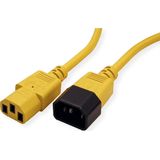 ROLINE stroomverlengkabel, IEC 320 C14 - C13, geel, 3 m