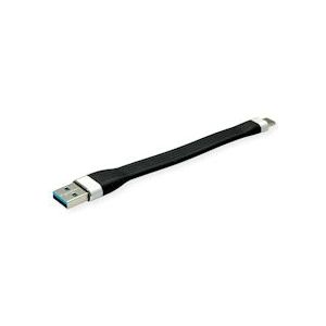 ROLINE USB 3.2 Gen 1 Siliconen kabel, A-C, M/M, zwart, 11 cm - zwart 11.02.9014