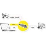 ROLINE USB 3.2 Gen 1 Actieve Repeater kabel, zwart, 15 m