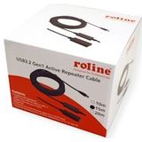 ROLINE USB 3.2 Gen 1 Actieve Repeater kabel, zwart, 15 m