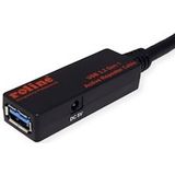 ROLINE USB 3.2 Gen 1 Actieve Repeater kabel, zwart, 15 m