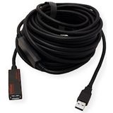 ROLINE USB 3.2 Gen 1 Actieve Repeater kabel, zwart, 15 m