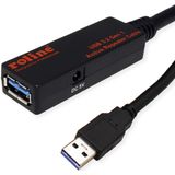 ROLINE USB 3.2 Gen 1 Actieve Repeater kabel, zwart, 15 m