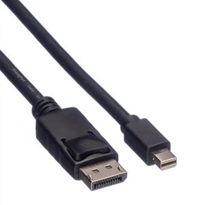 ROLINE GREEN DisplayPort kabel, DP Male - Mini DP Male, TPE, zwart, 1 m