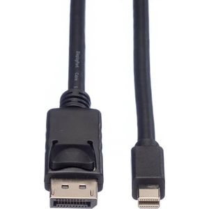 ROLINE GREEN DisplayPort kabel, DP Male - Mini DP Male, TPE, zwart, 2 m