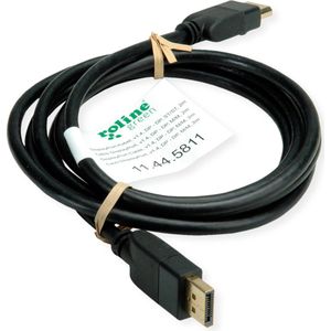 ROLINE GREEN DisplayPort-kabel, v1.4, DP M - M, zwart, 1 m