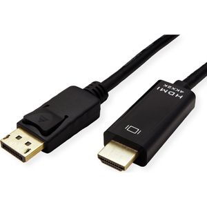 ROLINE DisplayPort Kabel DP - UHDTV, Dun, M/M, zwart, 3 m - zwart 11.04.5997
