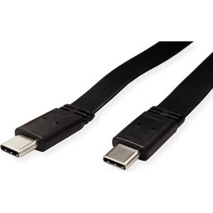 VALUE USB4 Gen 3 Kabel, Emark, C-C, M/M, 40Gbit/s, 100W, extra plat, zwart, 0,5 m - zwart 11.99.9085