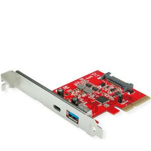 ROLINE PCI Express-kaart, USB 3.2 Gen 2 USB A - USB C, 1x USB-A, 1x USB-C