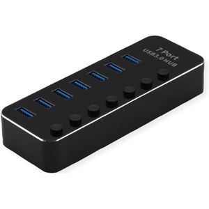 ROLINE USB 3.2 Gen 1 notebook hub, 7 poorten, individueel schakelbaar