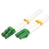 ROLINE glasvezelkabel duplex, 9/125µm OS2, LC/LC, APC, staal versterkt, LSOH , wit, 3 m