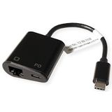 Value - USB 3.2 Gen 2 Type C naar Gigabit Ethernet Converter - Zwart - Met PD-poort