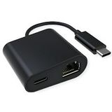 Value - USB 3.2 Gen 2 Type C naar Gigabit Ethernet Converter - Zwart - Met PD-poort